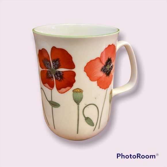Rose of England Fine Bone China Poppy Mug - Made in United Kingdom - Picture 2 of 4